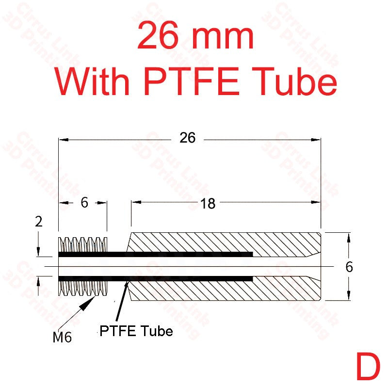 The latest PTFE Tube MK8 3D printer 26mm throat is now available in Perth.