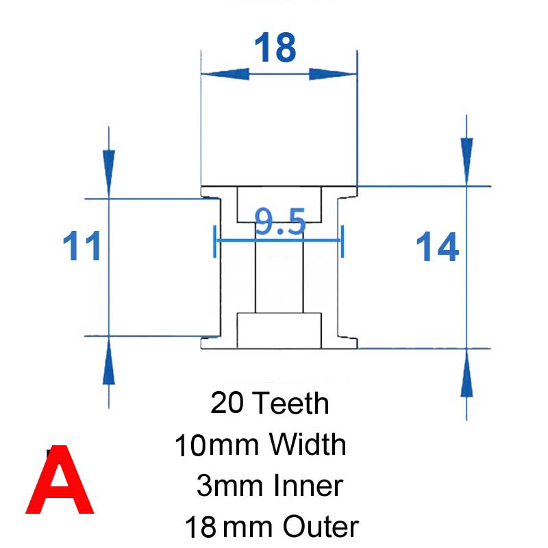 High-quality 10mm width idler pulley wheel for GT2 10mm belt