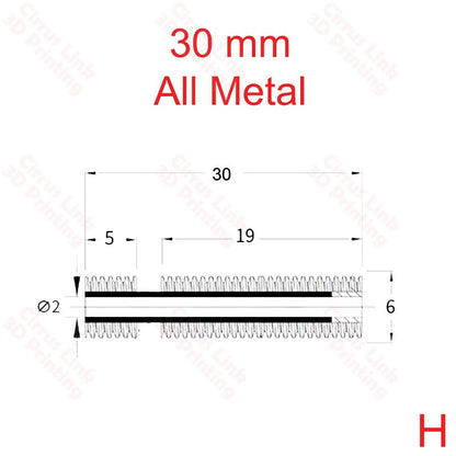 Throat MK8 Threaded 26.5mm long - High-quality threaded throat for MK8 extruder, measuring 26.5mm in length. Perfect for 3D printing.