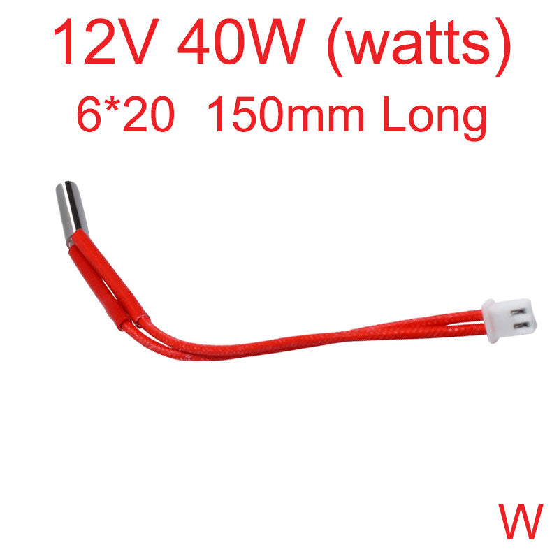 Ceramic heater cartridge with 2-pin XH2.54 connector.