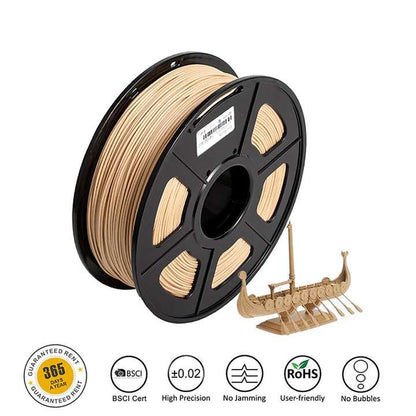 A designer in Perth using CAD software to plan a 3D printing project with PLA wood filament.