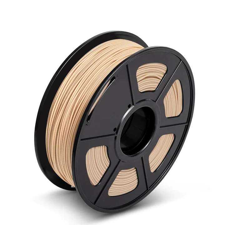 A 3D printer working with PLA wood filament in a Perth workshop, creating intricate designs.
